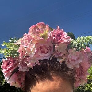 Elegant Pink Floral Headband